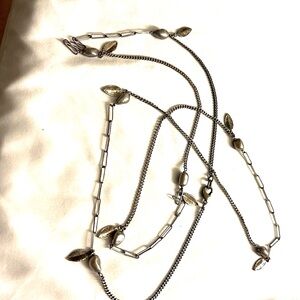 Long black pearl necklace handmade by local SF artist